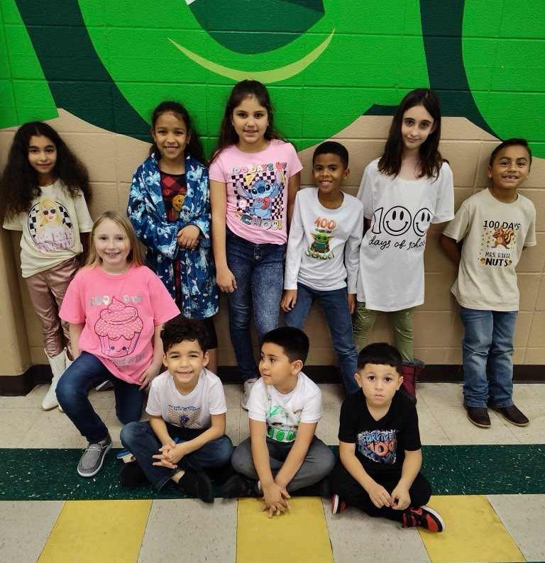 Group of school children posing together